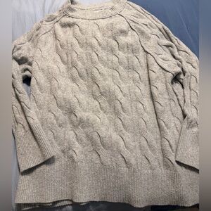 Aerie cable knit gray sweater xl